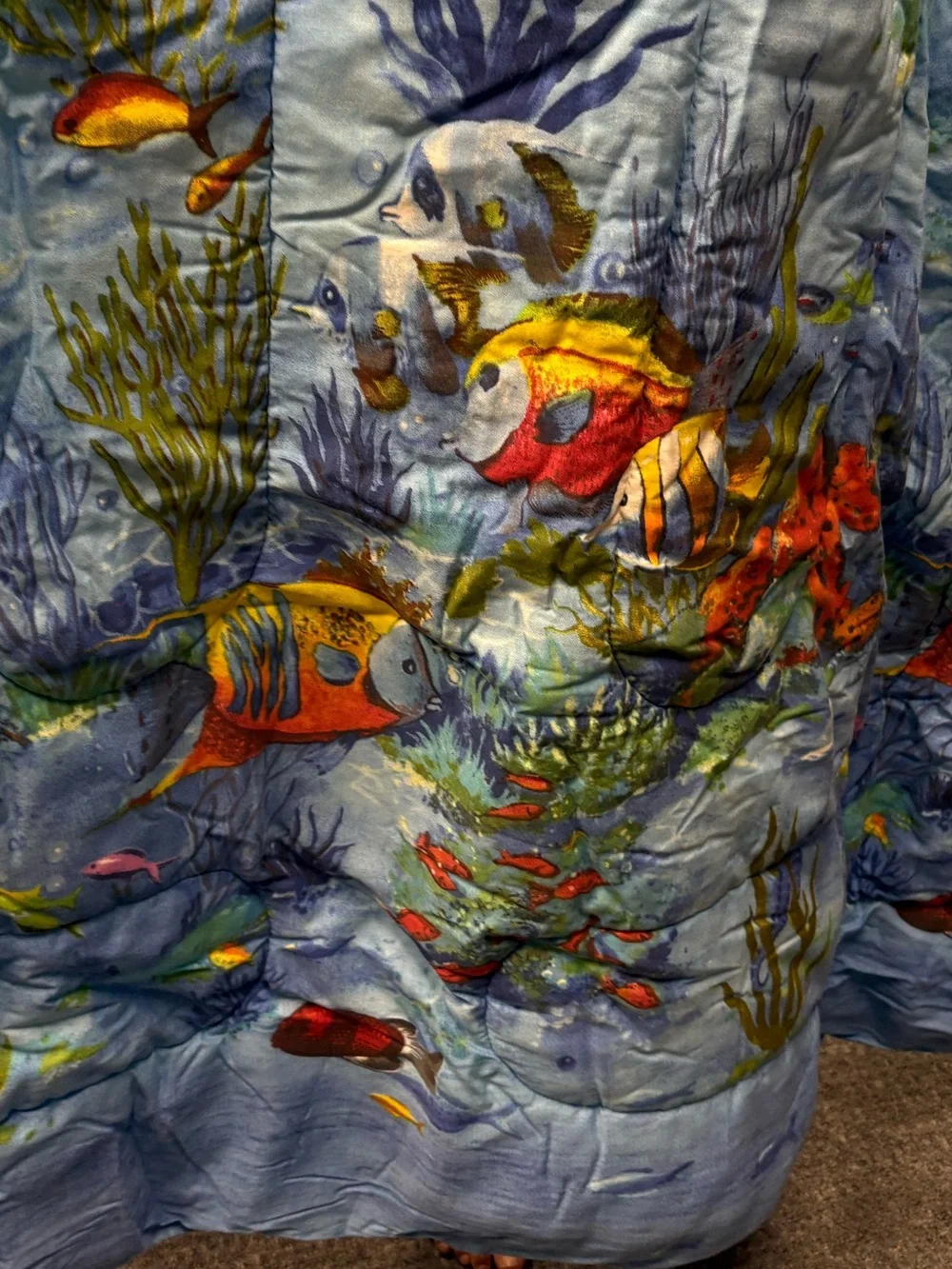 Vintage Twin Fish In Love Comforter, 2 Shams, Bed Skirt